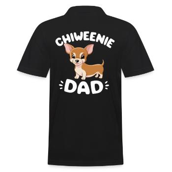 Chiweenie Papa Pride: Loving and Caring - Men's Polo Shirt - black - Back - Kai (181cm)