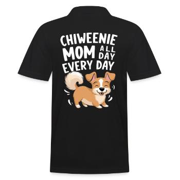 Chiweenie Mama Jeden Tag Rund Um Die Uhr - Männer Poloshirt - Schwarz - Hinten - Kai (181cm)