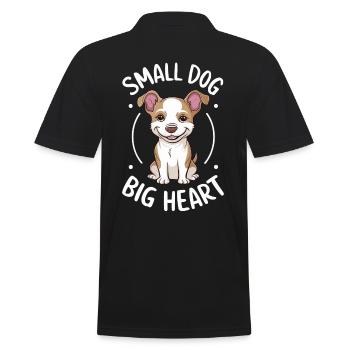 Chiweenie Hund: Kleiner Hund, Großes Herz - Männer Poloshirt - Schwarz - Hinten - Kai (181cm)