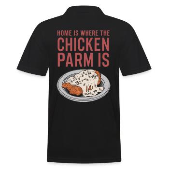 Home Is Where The Chicken Parm Is - Chicken Parm - Männer Poloshirt - Schwarz - Hinten - Kai (181cm)