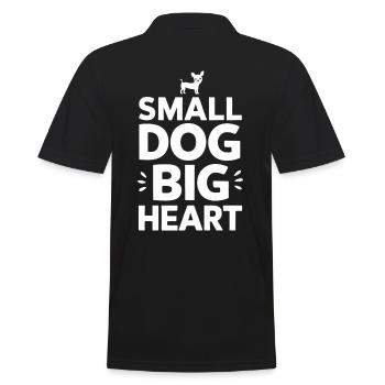 Chiweenie Hund: Kleiner Hund, Großes Herz - Männer Poloshirt - Schwarz - Hinten - Kai (181cm)