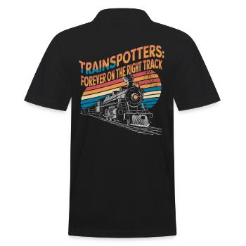 Trainspotters: Always on the right track - Men's Polo Shirt - black - Back - Kai (181cm)