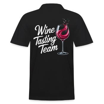 Weinverkostungs-Team - Elegant und Stilvoll für - Männer Poloshirt - Schwarz - Hinten - Kai (181cm)