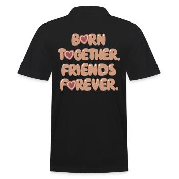 Born Together, Friends Forever - Men's Polo Shirt - black - Back - Kai (181cm)