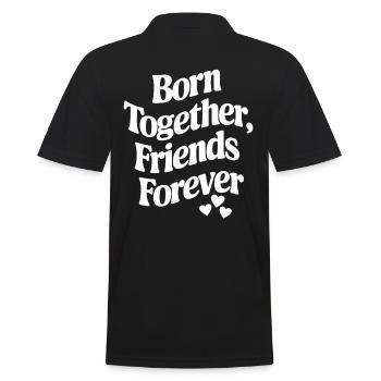 Geboren Zusammen, Freunde Für Immer - Zwilling - Männer Poloshirt - Schwarz - Hinten - Kai (181cm)