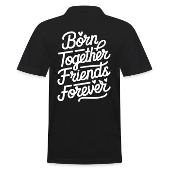 Born Together Friends Forever - Men's Polo Shirt - black - Back - Kai (181cm)