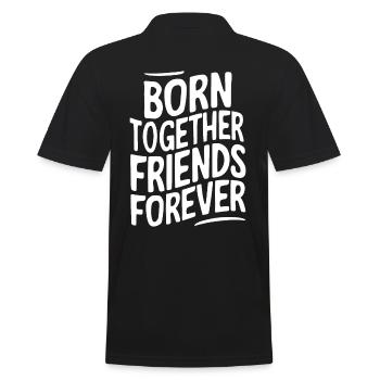 Gemini: Born Together Friends Forever - Men's Polo Shirt - black - Back - Kai (181cm)