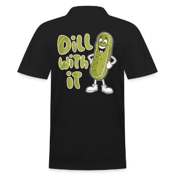 Dill Damit Lustige Gurke Cartoon - Männer Poloshirt - Schwarz - Hinten - Kai (181cm)