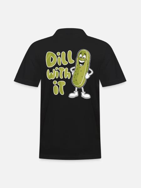 Dill So Funny Cucumber Cartoon - Men's Polo Shirt - black