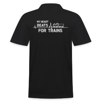 Mein Herz Schlägt Für Züge Trainspotting - Männer Poloshirt - Schwarz - Hinten - Kai (181cm)