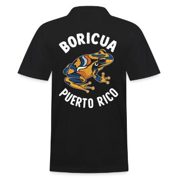 Boricua Puerto Rico Coqui Puerto Rican - Männer Poloshirt - Schwarz - Hinten - Kai (181cm)