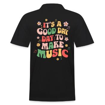 Es Ist Ein Guter Tag Um Musik Zu Machen Musiker - Männer Poloshirt - Schwarz - Hinten - Kai (181cm)