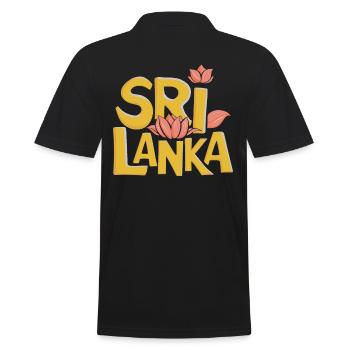 Sri Lanka Souvenir Blossoms Design - Men's Polo Shirt - black - Back - Kai (181cm)