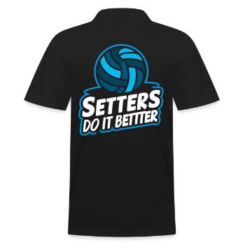 Volleyball Volleyballer Setters Do It Better - Men's Polo Shirt - black - Back - Kai (181cm)