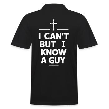 Je ne peux pas, mais je connais un gars, Jésus - Polo Homme - noir - Dos - Kai (181cm)