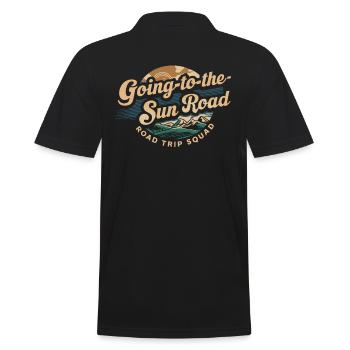 Going To The Sun Road Trip Squad Abenteuer - Männer Poloshirt - Schwarz - Hinten - Kai (181cm)
