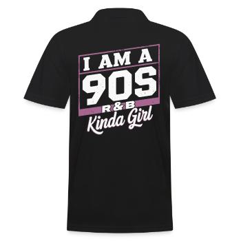 Ich Bin Ein 90s R-&B Kinda Girl - Männer Poloshirt - Schwarz - Hinten - Kai (181cm)
