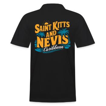 Saint Kitts And Nevis Caribbean Souvenir for - Men's Polo Shirt - black - Back - Kai (181cm)