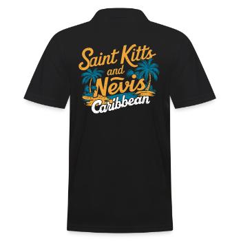 Saint Kitts and Nevis Caribbean St. Kitts And - Men's Polo Shirt - black - Back - Kai (181cm)