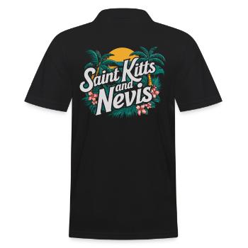 Saint Kitts And Nevis Souvenir Tropical Paradise - Men's Polo Shirt - black - Back - Kai (181cm)