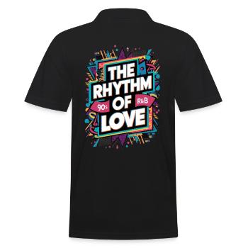 Der Rhythmus Der Liebe 90s R&B - Männer Poloshirt - Schwarz - Hinten - Kai (181cm)