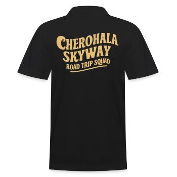 Cherohala Skyway Road Trip Squad - Männer Poloshirt - Schwarz - Hinten - Kai (181cm)