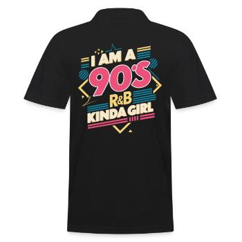 Ich Bin Ein 90er R&B Mädchen Fan - Männer Poloshirt - Schwarz - Hinten - Kai (181cm)