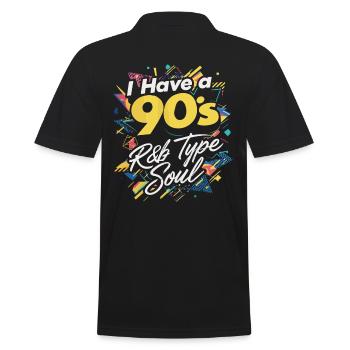 Ich Habe Eine 90s R&B Type Soul - Männer Poloshirt - Schwarz - Hinten - Kai (181cm)