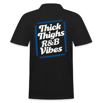 Thick Thighs R&B Vibes der 90er - Männer Poloshirt - Schwarz - Hinten - Kai (181cm)
