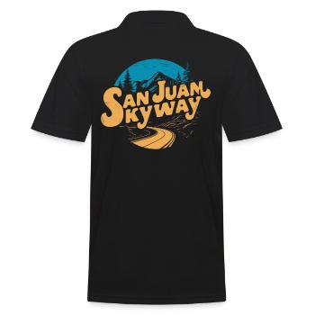 San Juan Skyway Abenteuerreise - Männer Poloshirt - Schwarz - Hinten - Kai (181cm)