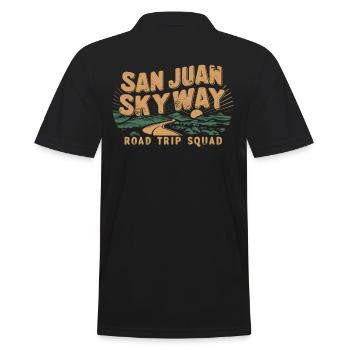 San Juan Skyway Road Trip Squad Adventure - Men's Polo Shirt - black - Back - Kai (181cm)