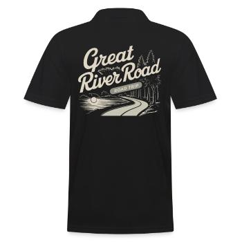 Great River Road Road Trip Scenery - Men's Polo Shirt - black - Back - Kai (181cm)