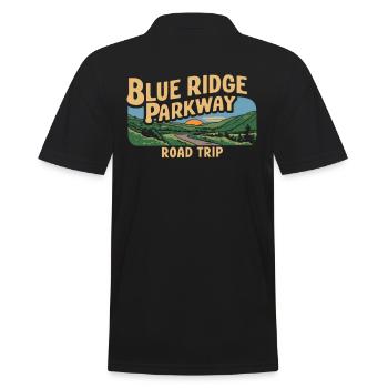 Blue Ridge Parkway Road Trip Adventure - Men's Polo Shirt - black - Back - Kai (181cm)