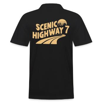 Scenic Highway 7 Retro Road Trip Aventure - Polo Homme - noir - Dos - Kai (181cm)