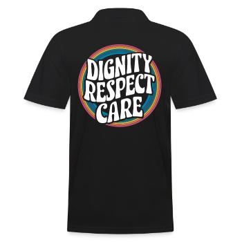 Sozialarbeiter Soziale Arbeit Würde Respekt Pflege - Männer Poloshirt - Schwarz - Hinten - Kai (181cm)