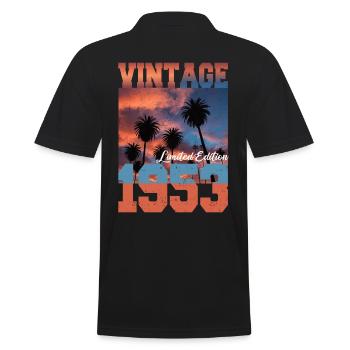 1953 Vintage Limited Edition Palmen Geboren 1953 - Männer Poloshirt - Schwarz - Hinten - Kai (181cm)