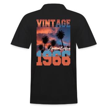 1966 Vintage Limited Edition Palmen Geboren 1966 - Männer Poloshirt - Schwarz - Hinten - Kai (181cm)