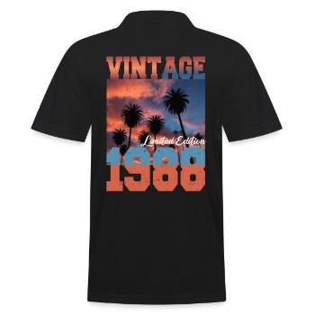 1988 Vintage Limited Edition Palmen Geboren 1988 - Männer Poloshirt - Schwarz - Hinten - Kai (181cm)