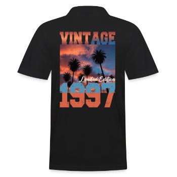 1997 Vintage Limited Edition Palmen Geboren 1997 - Männer Poloshirt - Schwarz - Hinten - Kai (181cm)
