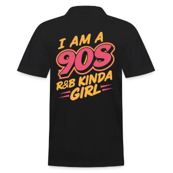 Ich Bin Ein 90s R&B Girl - Männer Poloshirt - Schwarz - Hinten - Kai (181cm)