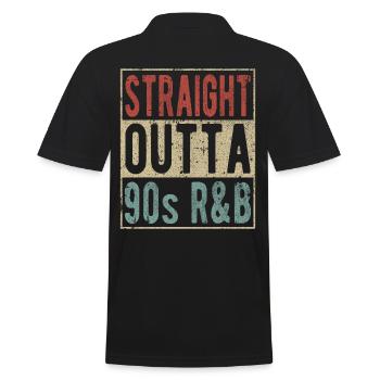 Straight Outta 90s R&B Retro Style - Männer Poloshirt - Schwarz - Hinten - Kai (181cm)