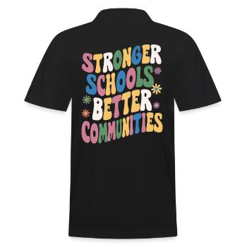 Stronger Schools, Better Communities - Men's Polo Shirt - black - Back - Kai (181cm)