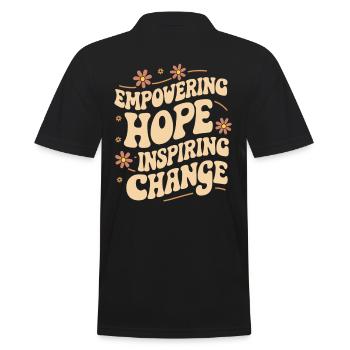 Empowering Hope Inspiring Change Social Work - Men's Polo Shirt - black - Back - Kai (181cm)