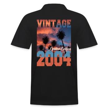 2004 Vintage Limited Edition Palmen Geboren 2004 - Männer Poloshirt - Schwarz - Hinten - Kai (181cm)