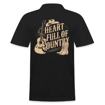 Coeur Pleine Musique Country Cowboy Guitare - Polo Homme - noir - Dos - Kai (181cm)