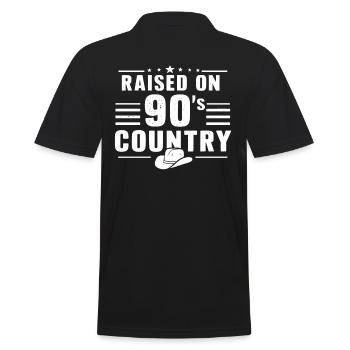 Raised On 90's Country Music - Men's Polo Shirt - black - Back - Kai (181cm)