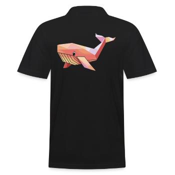 Art de la baleine de style origami pour les amoureux de la mer - Polo Homme - noir - Dos - Kai (181cm)