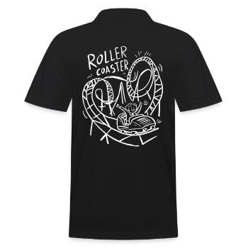 Roller Coaster Adventure Graphics Fun - Men's Polo Shirt - black - Back - Kai (181cm)