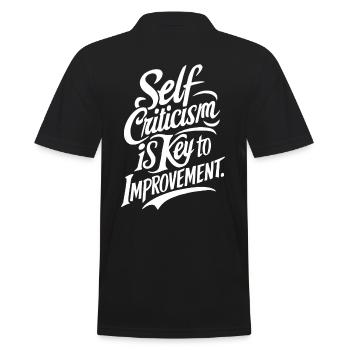 Self-criticism is the key to improvement - Men's Polo Shirt - black - Back - Kai (181cm)