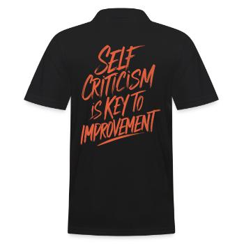 Self-criticism is the key to improvement - Men's Polo Shirt - black - Back - Kai (181cm)